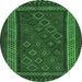 Round Oriental Emerald Green Traditional Rug, con1206emgrn