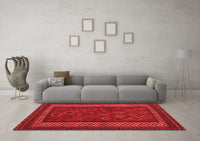 Machine Washable Oriental Red Traditional Rug, wshcon1206red