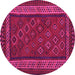 Round Oriental Pink Traditional Rug, con1206pnk