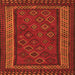 Round Machine Washable Oriental Orange Traditional Area Rugs, wshcon1206org