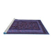 Sideview of Machine Washable Oriental Blue Traditional Rug, wshcon1206blu