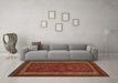 Machine Washable Oriental Brown Traditional Rug in a Living Room,, wshcon1206brn