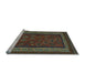 Sideview of Machine Washable Oriental Light Blue Traditional Rug, wshcon1206lblu