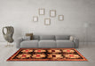 Machine Washable Abstract Orange Contemporary Area Rugs in a Living Room, wshcon1207org