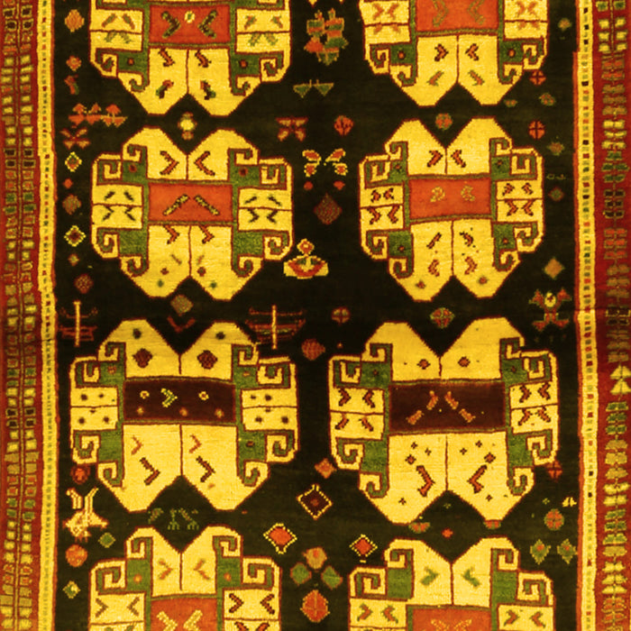 Abstract Yellow Contemporary Rug, con1207yw