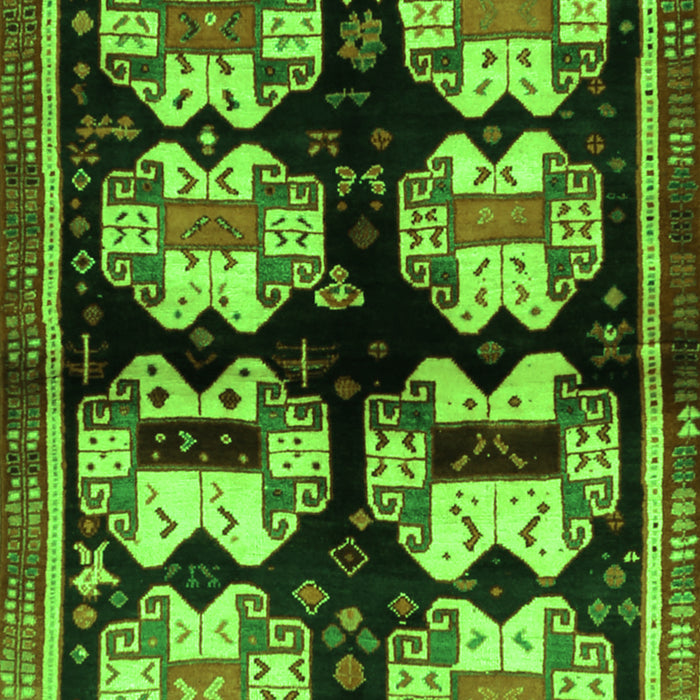 Serging Thickness of Machine Washable Abstract Green Contemporary Area Rugs, wshcon1207grn
