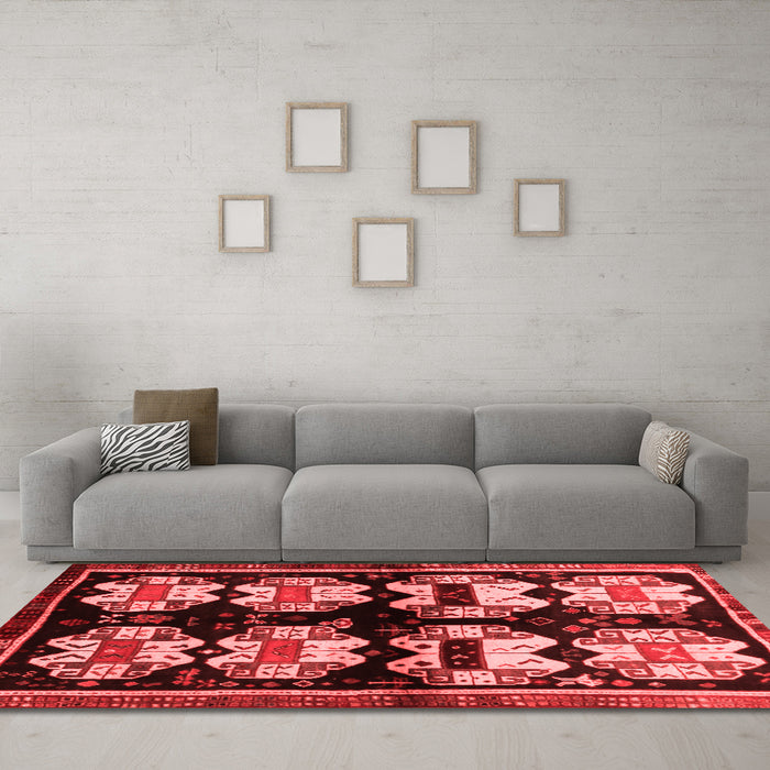 Contemporary Red Washable Rugs