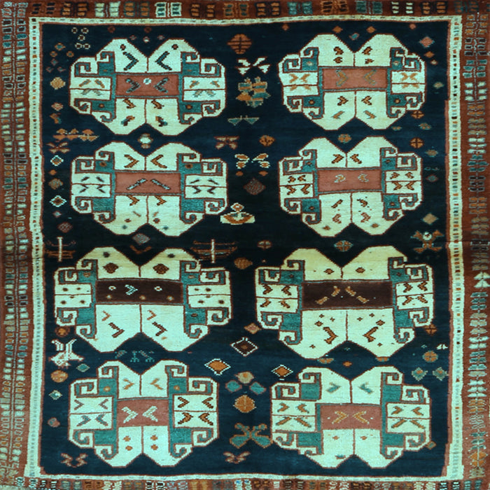 Square Machine Washable Abstract Light Blue Contemporary Rug, wshcon1207lblu