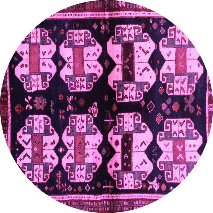 Round Machine Washable Abstract Purple Contemporary Area Rugs, wshcon1207pur