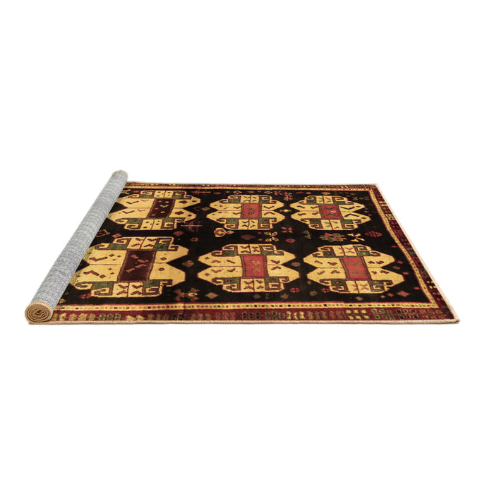 Sideview of Machine Washable Abstract Brown Contemporary Rug, wshcon1207brn