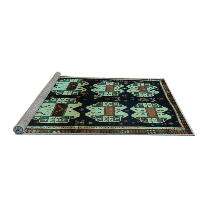 Sideview of Machine Washable Abstract Light Blue Contemporary Rug, wshcon1207lblu