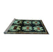 Sideview of Machine Washable Abstract Light Blue Contemporary Rug, wshcon1207lblu