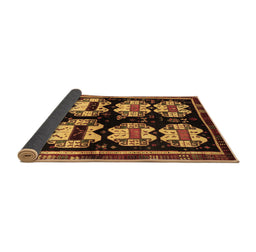 Sideview of Abstract Brown Contemporary Rug, con1207brn