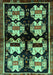 Abstract Turquoise Contemporary Rug, con1207turq