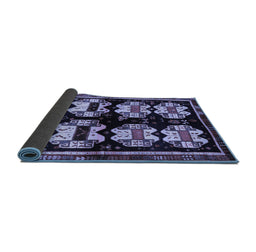 Sideview of Abstract Blue Contemporary Rug, con1207blu