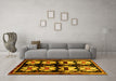 Machine Washable Abstract Yellow Contemporary Rug in a Living Room, wshcon1207yw