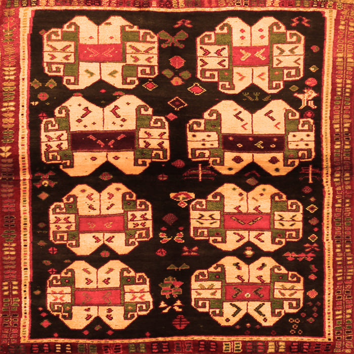 Serging Thickness of Abstract Orange Contemporary Rug, con1207org