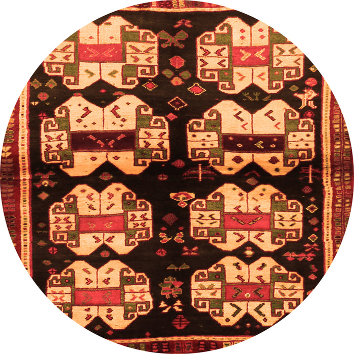 Square Abstract Orange Contemporary Rug, con1207org