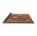 Thickness of Contemporary Copper Green Oriental Rug, con1208