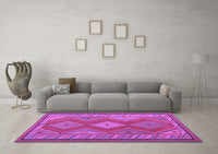 Machine Washable Oriental Purple Traditional Rug, wshcon1208pur