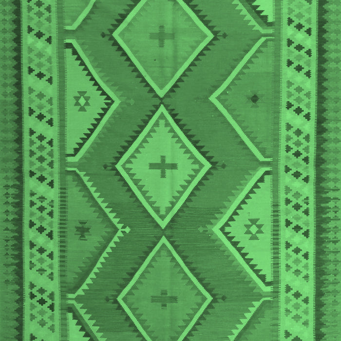 Machine Washable Oriental Emerald Green Traditional Area Rugs, wshcon1208emgrn