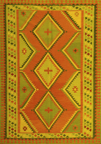 Oriental Yellow Traditional Rug, con1208yw