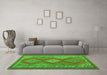 Machine Washable Oriental Green Traditional Area Rugs in a Living Room,, wshcon1208grn