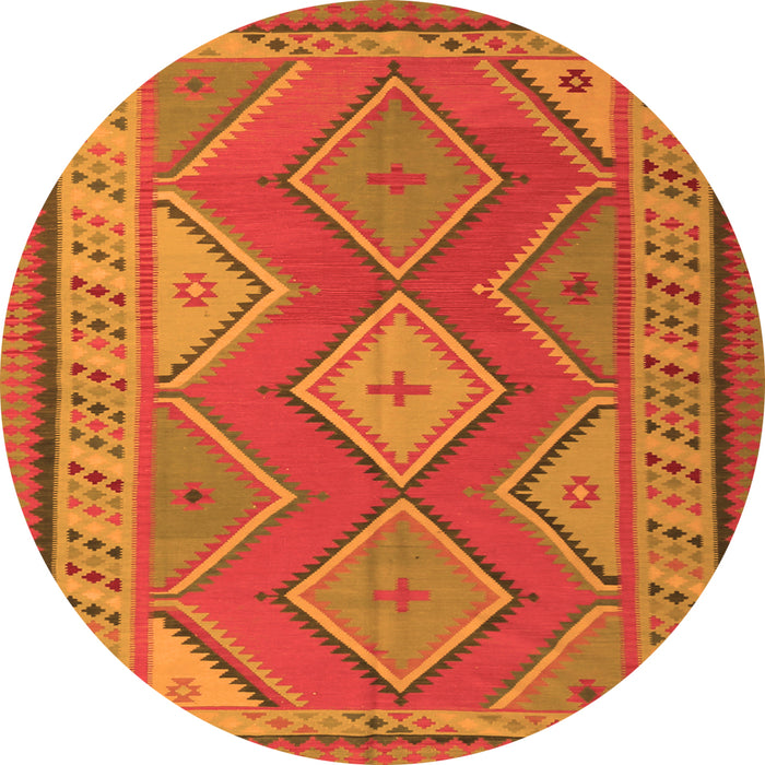 Square Oriental Orange Traditional Rug, con1208org