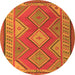 Square Oriental Orange Traditional Rug, con1208org