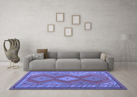 Machine Washable Oriental Blue Traditional Rug, wshcon1208blu