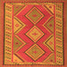 Round Machine Washable Oriental Orange Traditional Area Rugs, wshcon1208org