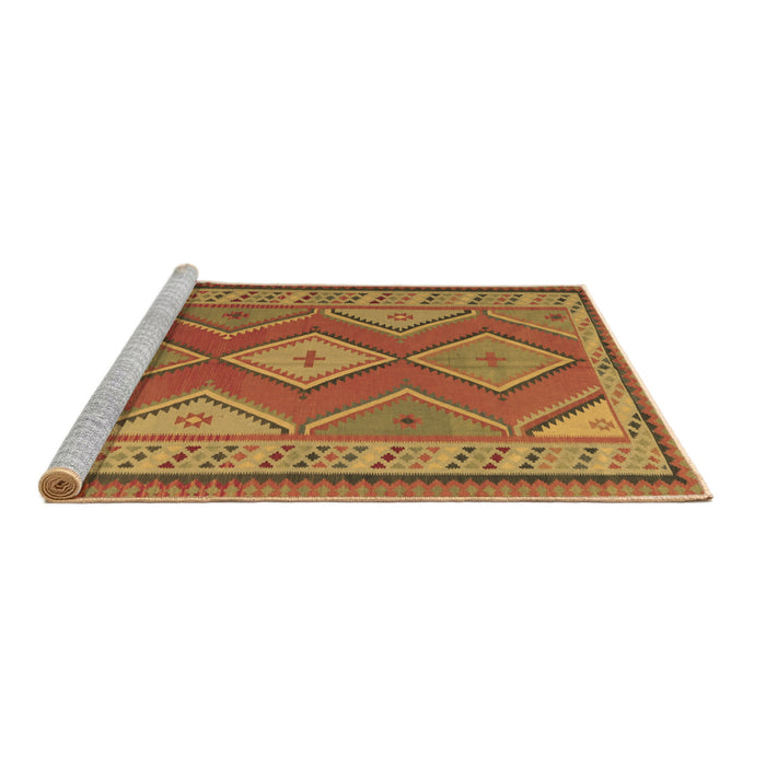 Sideview of Machine Washable Oriental Brown Traditional Rug, wshcon1208brn