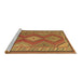 Sideview of Machine Washable Oriental Brown Traditional Rug, wshcon1208brn