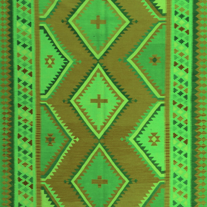 Serging Thickness of Machine Washable Oriental Green Traditional Area Rugs, wshcon1208grn