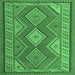 Square Oriental Emerald Green Traditional Rug, con1208emgrn