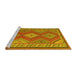 Sideview of Machine Washable Oriental Yellow Traditional Rug, wshcon1208yw