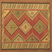 Square Oriental Brown Traditional Rug, con1208brn