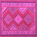 Square Oriental Pink Traditional Rug, con1208pnk