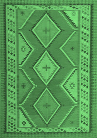 Oriental Emerald Green Traditional Rug, con1208emgrn