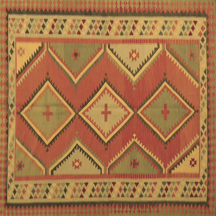 Square Machine Washable Oriental Brown Traditional Rug, wshcon1208brn