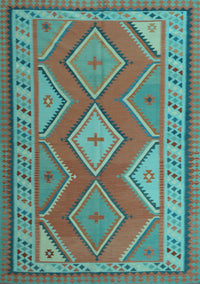 Oriental Light Blue Traditional Rug, con1208lblu