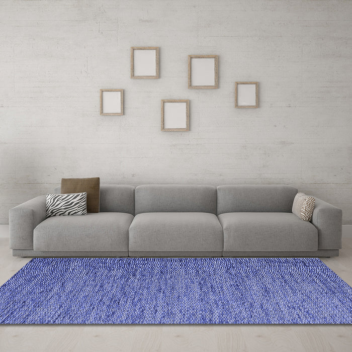 Machine Washable Abstract Blue Contemporary Rug in a Living Room, wshcon1209blu