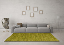 Machine Washable Abstract Yellow Contemporary Rug in a Living Room, wshcon1209yw