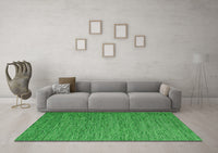 Machine Washable Abstract Green Contemporary Rug, wshcon1209grn