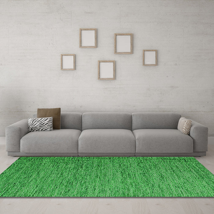 Machine Washable Abstract Green Contemporary Area Rugs in a Living Room,, wshcon1209grn