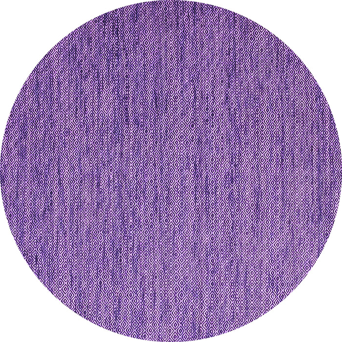 Round Abstract Purple Contemporary Rug, con1209pur