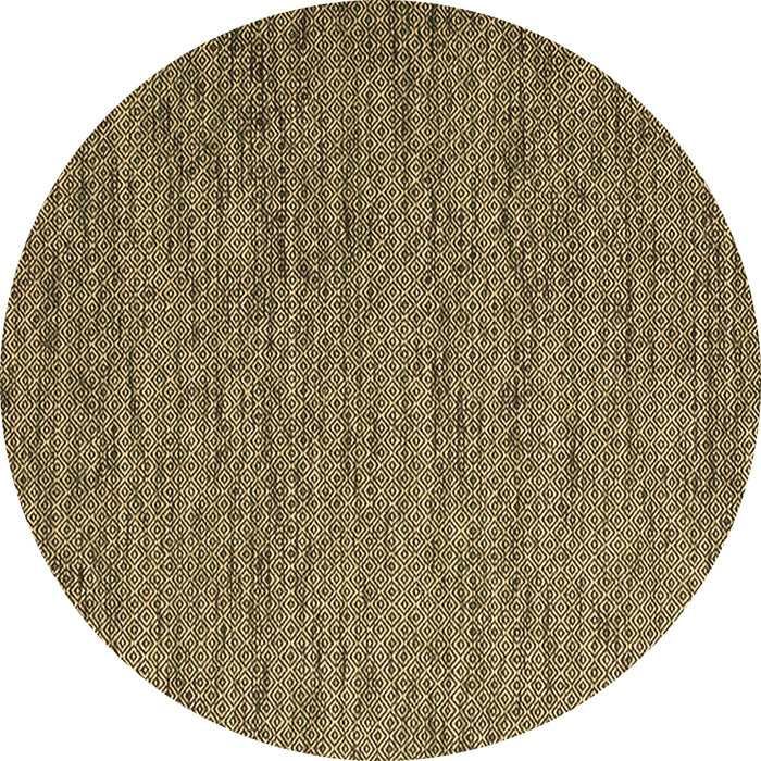 Round Abstract Brown Contemporary Rug, con1209brn