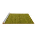 Sideview of Machine Washable Abstract Yellow Contemporary Rug, wshcon1209yw