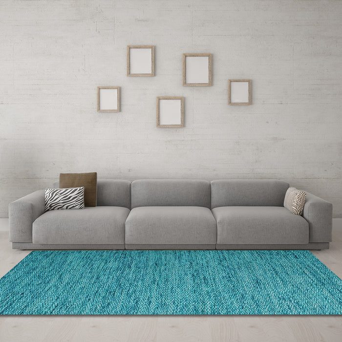 Machine Washable Abstract Light Blue Contemporary Rug in a Living Room, wshcon1209lblu