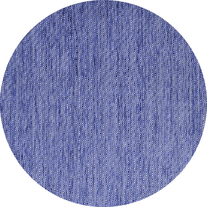 Round Abstract Blue Contemporary Rug, con1209blu